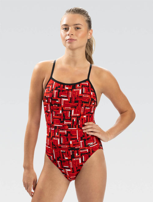 dolfin Reliance Bionic Red V-Back One Piece Style #0100BC-D44