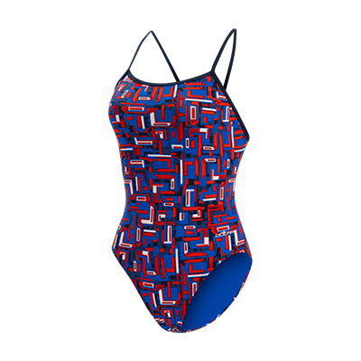 Dolfin Reliance Bionic Red White And Blue V-Back One Piece Style #0100BC-D49