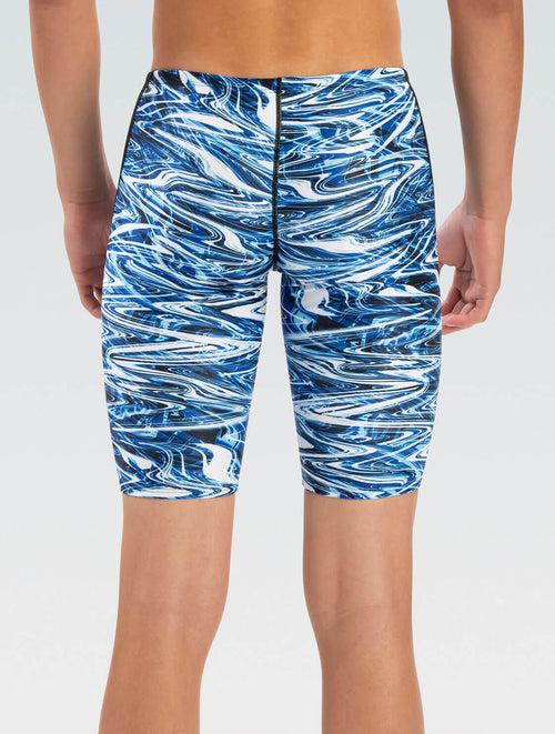 Dolfin Reliance Men's Jet Stream Blue Spliced Jammer Swimsuit Style #7000-A36