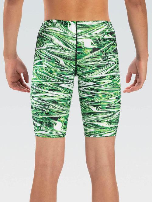 Dolfin Reliance Men's Jet Stream Green Spliced Jammer Swimsuit Style #7000-A37
