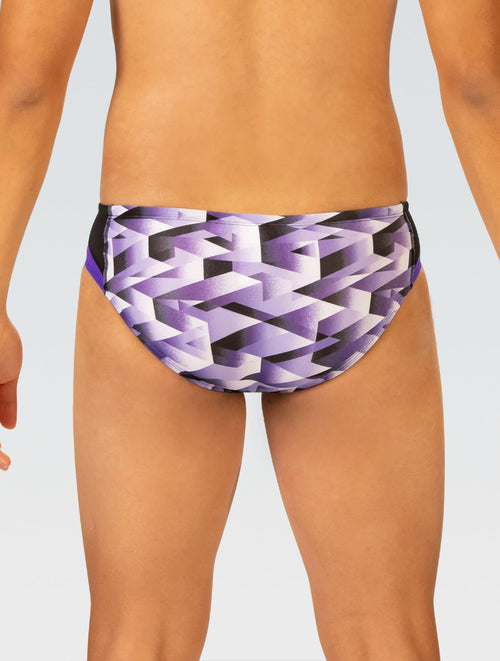 Dolfin Reliance Men's Molten Purple Printed Racer Swimsuit Style #5P00-B17