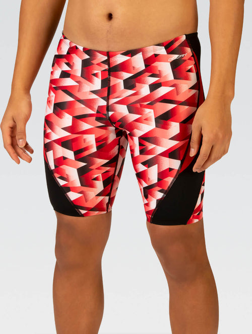 dolfin Reliance Men's Molten Red Printed Jammer Swimsuit Style #5N00-B15 dolfin Reliance Men's Molten Red Printed Jammer Swimsuit Style #5N00-B15