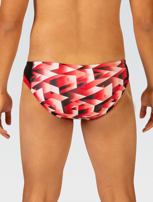 Dolfin Reliance Men's Molten Red Printed Racer Swimsuit Style #5P00-B15