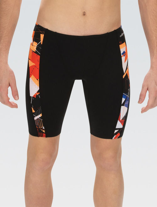 dolfin Reliance Men's Renegade Royal and Orange Spliced Jammer Swimsuit Style #7000-874