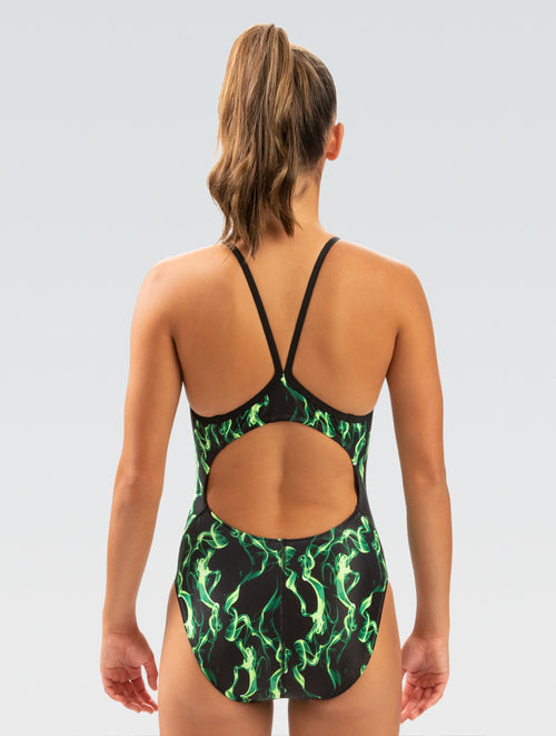 Dolfin Reliance Women's Vapor Green V-Back One Piece Swimsuit Style #0100-B23