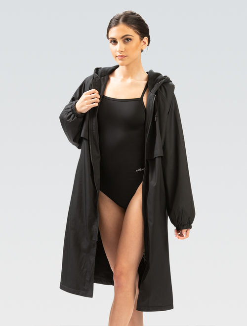 dolfin Solid Unisex Black Swim Parka Style #U317SLD-790
