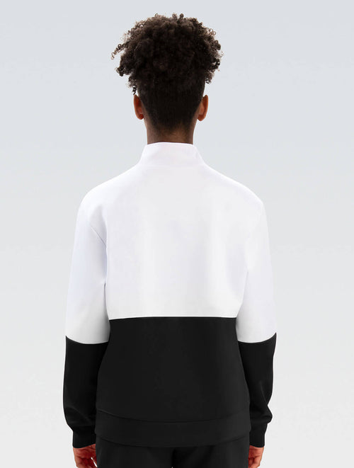 Dolfin Unisex Black And White Color Block Warm-Up Jacket Style #WUJ03D-X43