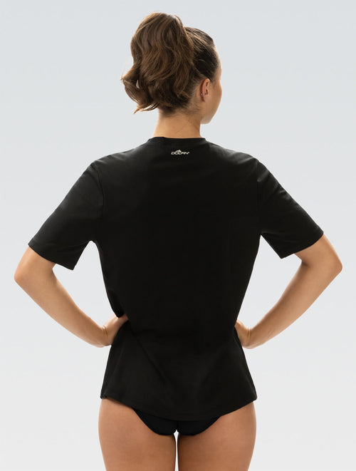 Dolfin Unisex Crew Neck Short Sleeve Rash Guard: Black Style #U400SLD-790