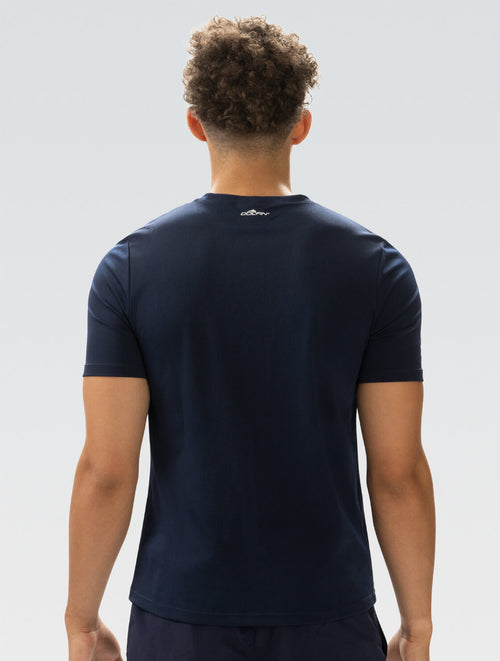 Dolfin Unisex Crew Neck Short Sleeve Rash Guard: Navy Style #U400SLD-490