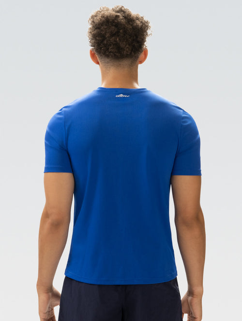 Dolfin Unisex Crew Neck Short Sleeve Rash Guard: Royal Style #U400SLD-475