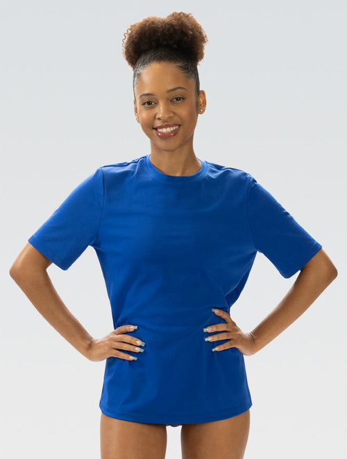 Dolfin Unisex Crew Neck Short Sleeve Rash Guard: Royal Style #U400SLD-475