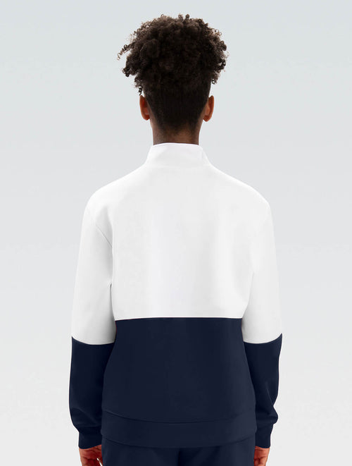 Dolfin Unisex Navy And White Color Block Warm-Up Jacket Style #WUJ03D-VX2