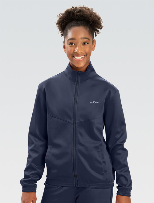 Dolfin Unisex Navy Slim Fit Navy Warm-Up Jacket Style #WUJ02D-116