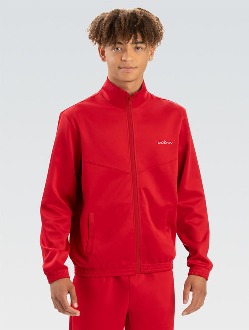 dolfin Unisex Red Slim Fit Warm-Up Jacket Style #WUJ02D-152