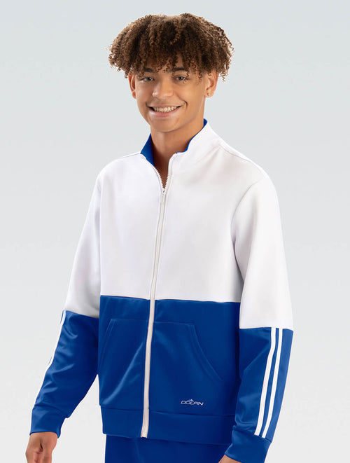 Dolfin Unisex Royal And White Color Block Warm-Up Jacket Style #WUJ03D-WB3