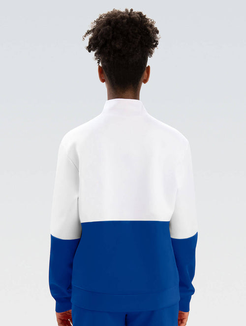 Dolfin Unisex Royal And White Color Block Warm-Up Jacket Style #WUJ03D-WB3