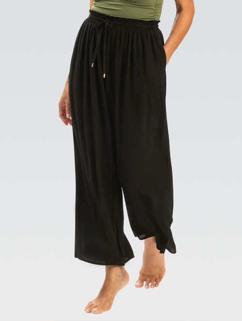 dolfin Women's Aquashape Black Palazzo Pant Cover-Up Style #6Q34SLD-790