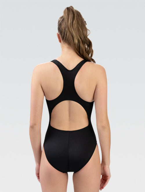 Dolfin Women's Basic Solid Black Performance Back One Piece Style #7482S-790