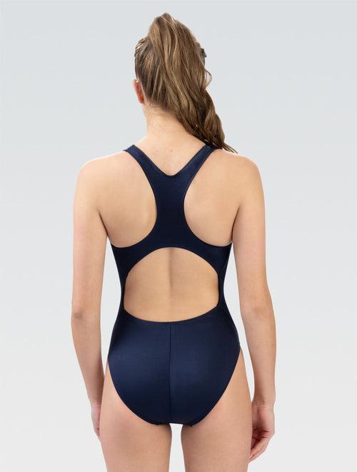 Dolfin Women's Basic Solid Navy Performance Back One Piece Style #7482S-490