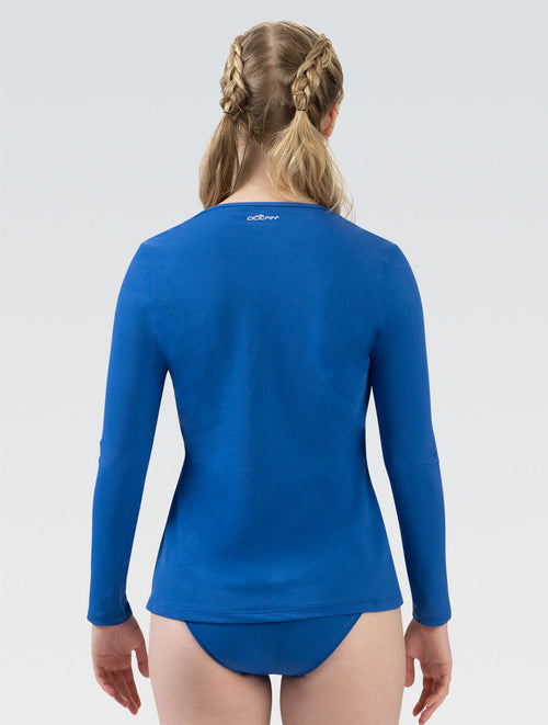 Dolfin Women's Crew Neck Long Sleeve Rash Guard: Royal Blue Style #5100SLD-475