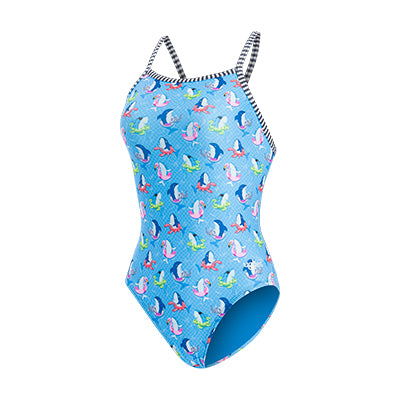 Dolfin Women's Uglies Fin Floats V-Back One Piece Swimsuit Style #0510FF-D32