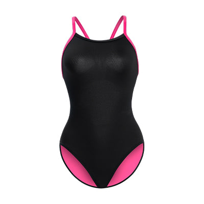 Dolfin Women's Uglies Solid Black V-Back One Piece Swimsuit Style #0510SLD-790
