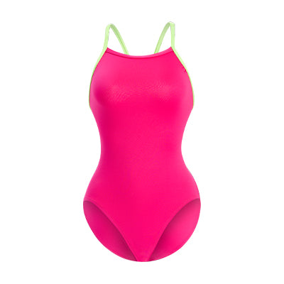 Dolfin Women's Uglies Solid Pink V-Back One Piece Swimsuit Style #0510SLD-230