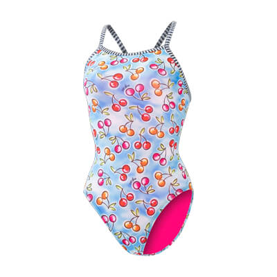 Dolfin Women's Uglies Wild Cherry V-Back One Piece Swimsuit Style #0510WC-D11