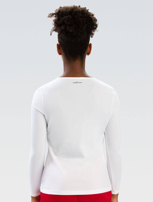 Dolfin Women's White Crew Neck Long Sleeve Rash Guard Style #5100SLD-100