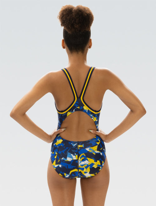 Dolfin XtraSleek Implode Navy And Gold DBX Back One Piece Style #0231-C13