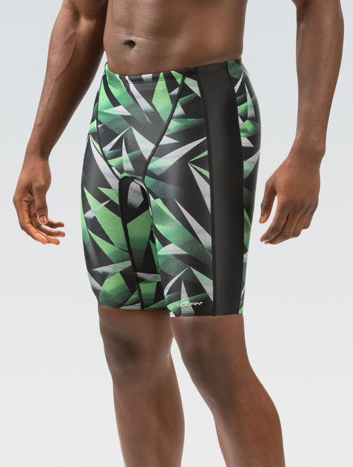 dolfin XtraSleek Men's Galactic Green Spliced Jammer Swimsuit Style #7031-A33