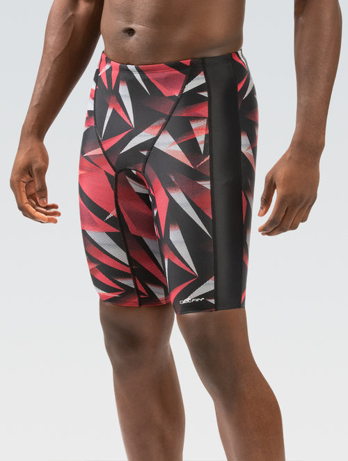 dolfin XtraSleek Men's Galactic Red Spliced Jammer Swimsuit Style #7031-A35