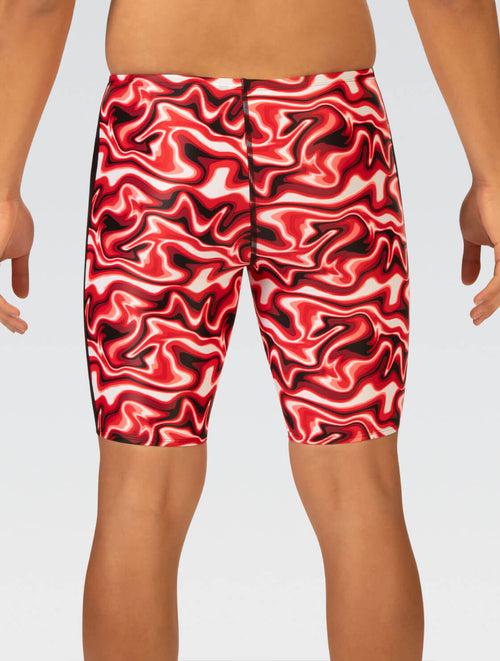 Dolfin XtraSleek Men's Surge Red Spliced Jammer Swimsuit Style #7031-B12