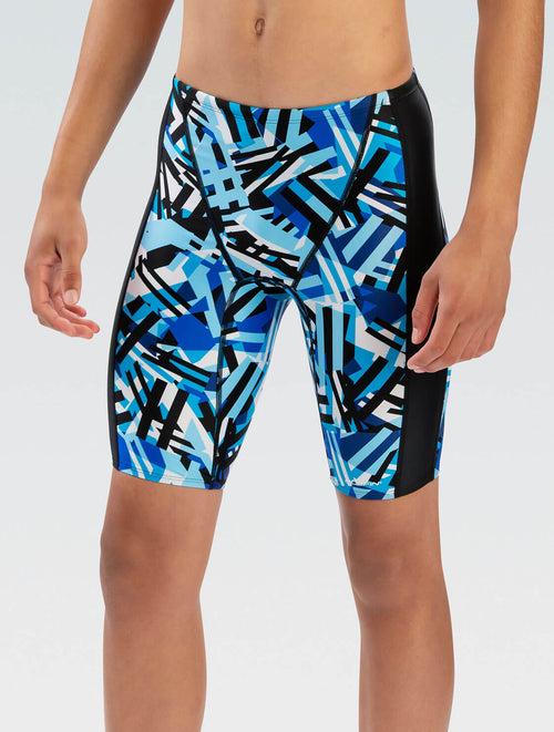 dolfin XtraSleek Men's Tectonic Blue Spliced Jammer Swimsuit Style #7031-A40