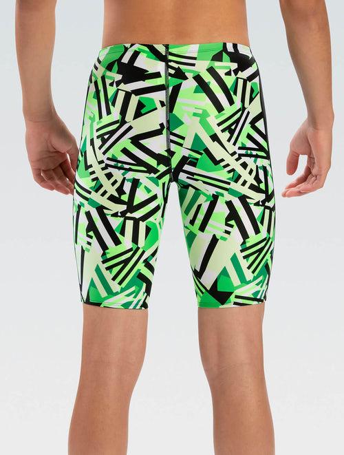 Dolfin XtraSleek Men's Tectonic Green Spliced Jammer Swimsuit Style #7031-A41