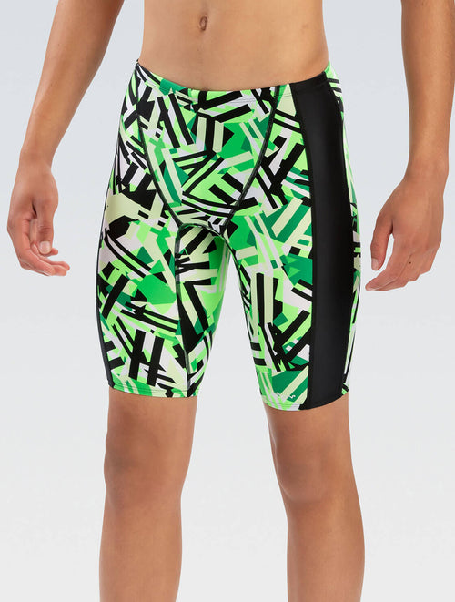 dolfin XtraSleek Men's Tectonic Green Spliced Jammer Swimsuit Style #7031-A41