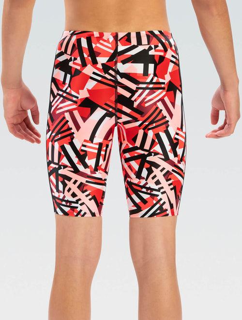 Dolfin XtraSleek Men's Tectonic Red Spliced Jammer Swimsuit Style #7031-A43