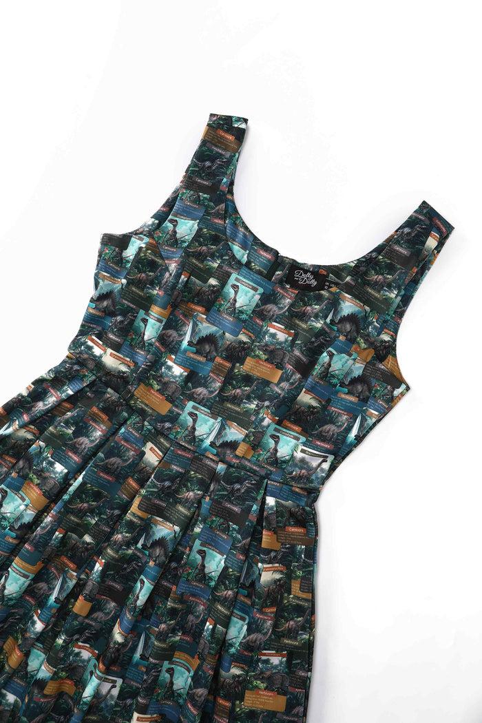 Dolly & Dotty Amanda Green Dinosaur Flash Card Swing Dress