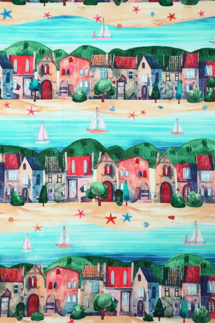 Dolly & Dotty Amanda Seaside Village Print Flared Dress