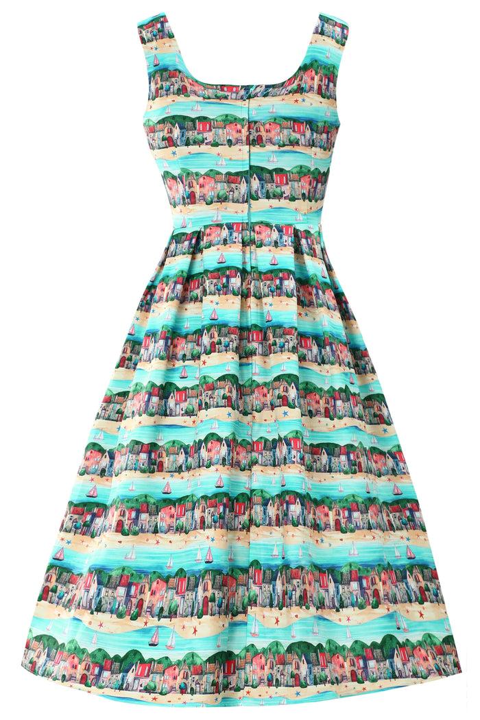 Dolly & Dotty Amanda Seaside Village Print Flared Dress