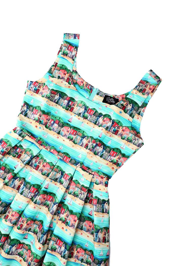 Dolly & Dotty Amanda Seaside Village Print Flared Dress