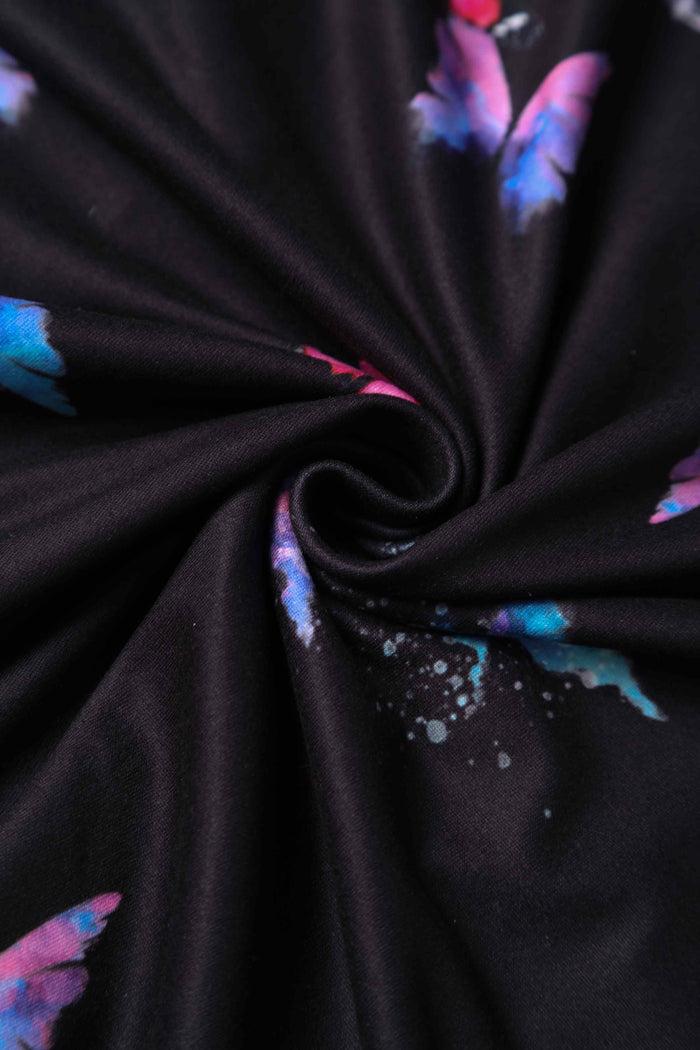 Dolly & Dotty Billie Black Butterfly Long Sleeved Dress