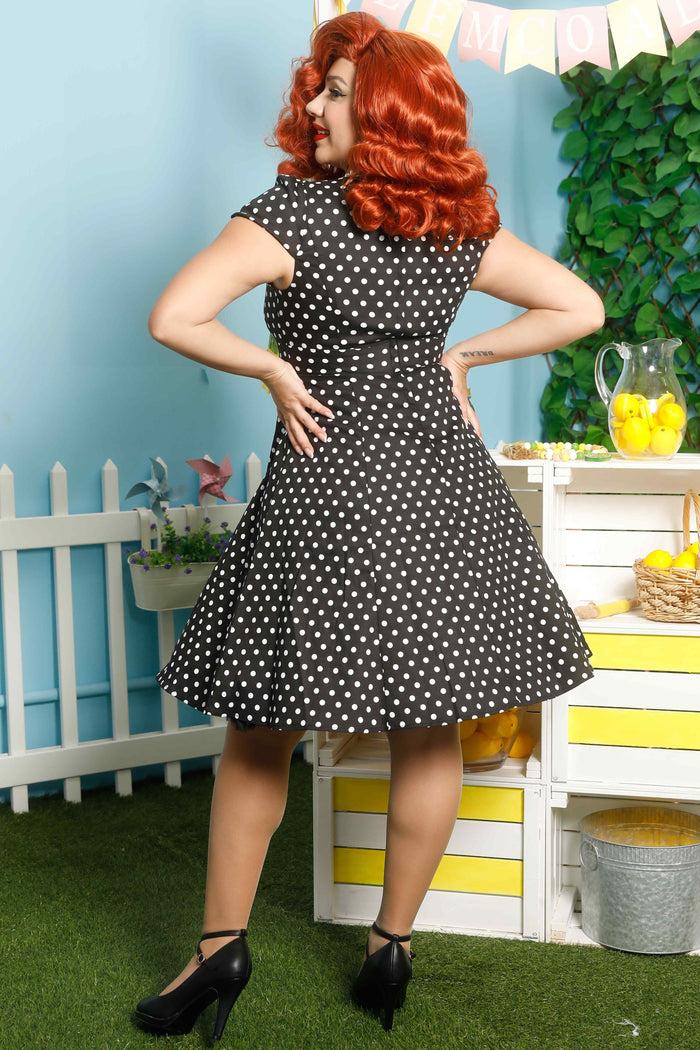 Dolly & Dotty Claudia Flirty Fifties Style Dress In Black
