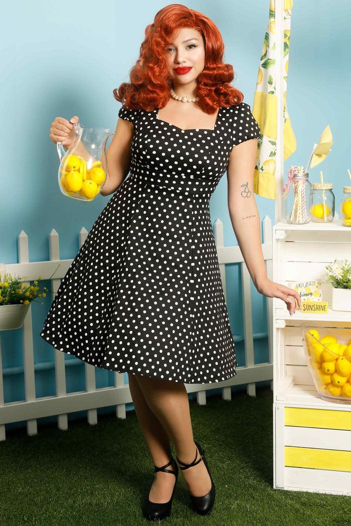 dolly & dotty Claudia Flirty Fifties Style Dress in Black