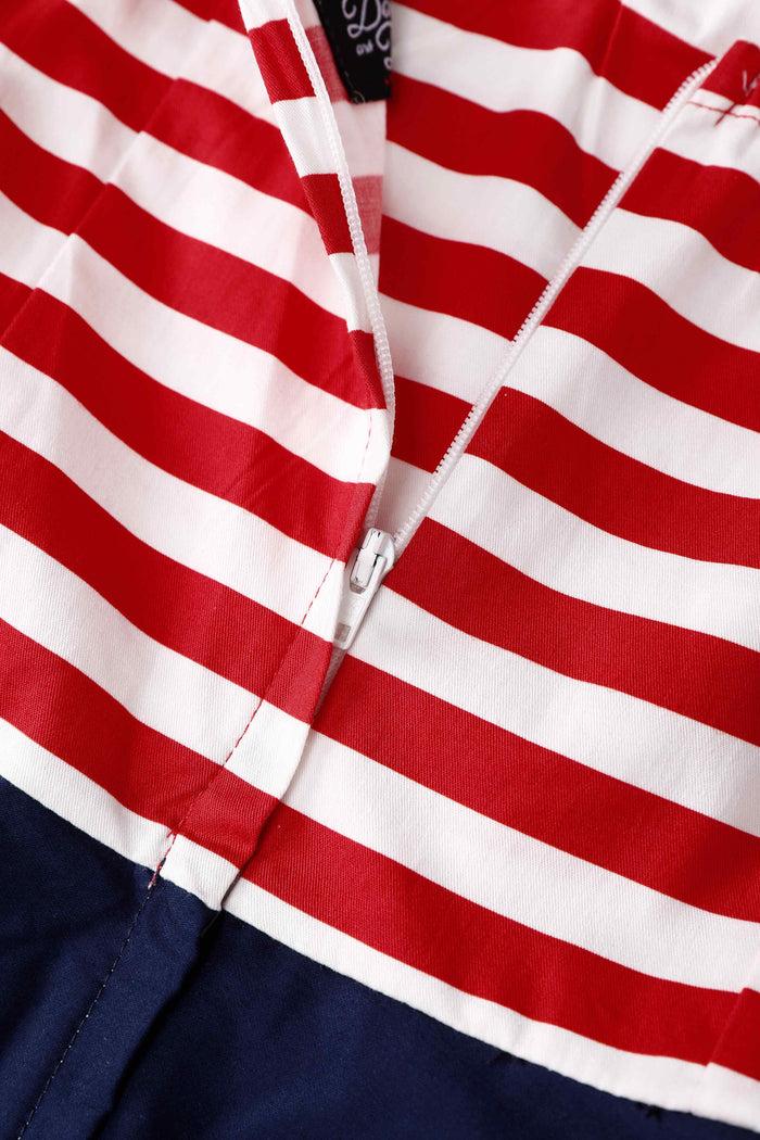 Dolly & Dotty Daisy Nautical Striped Halter Dress With Anchor Embroidery