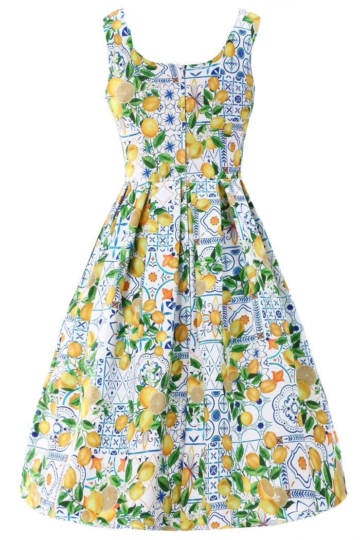 Dolly & Dotty Amanda Mediterranean Lemon Swing Dress
