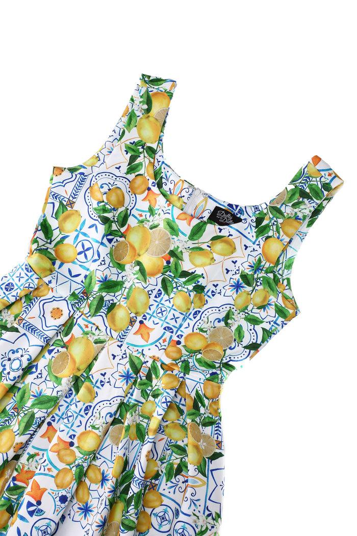 Dolly & Dotty Amanda Mediterranean Lemon Swing Dress