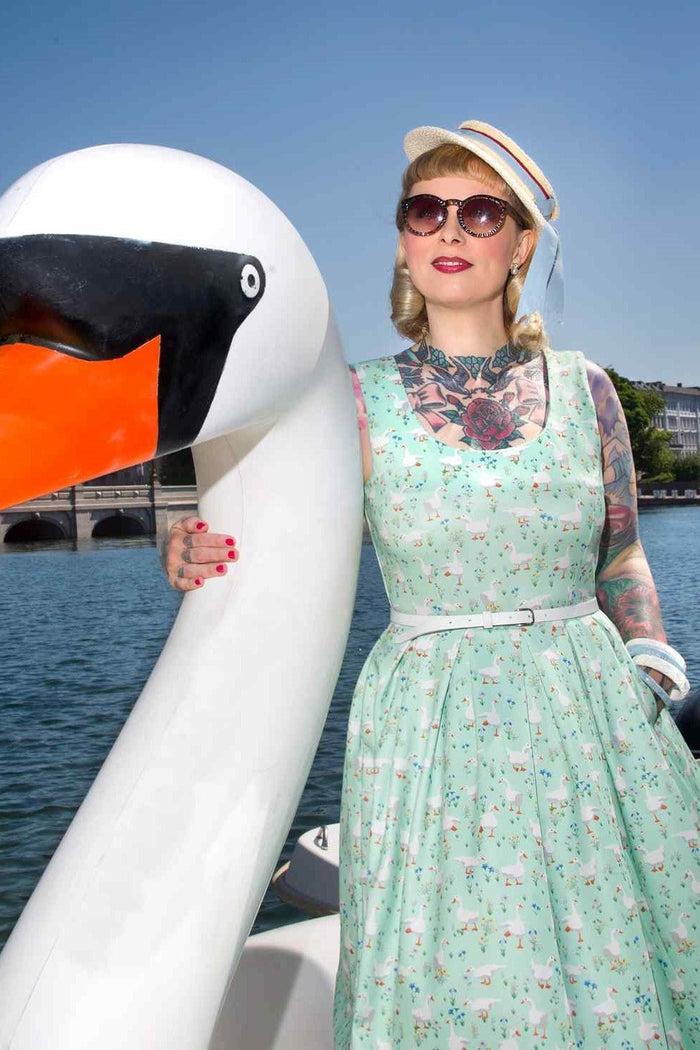 Dolly & Dotty Amanda Mint Green Duck Swing Dress