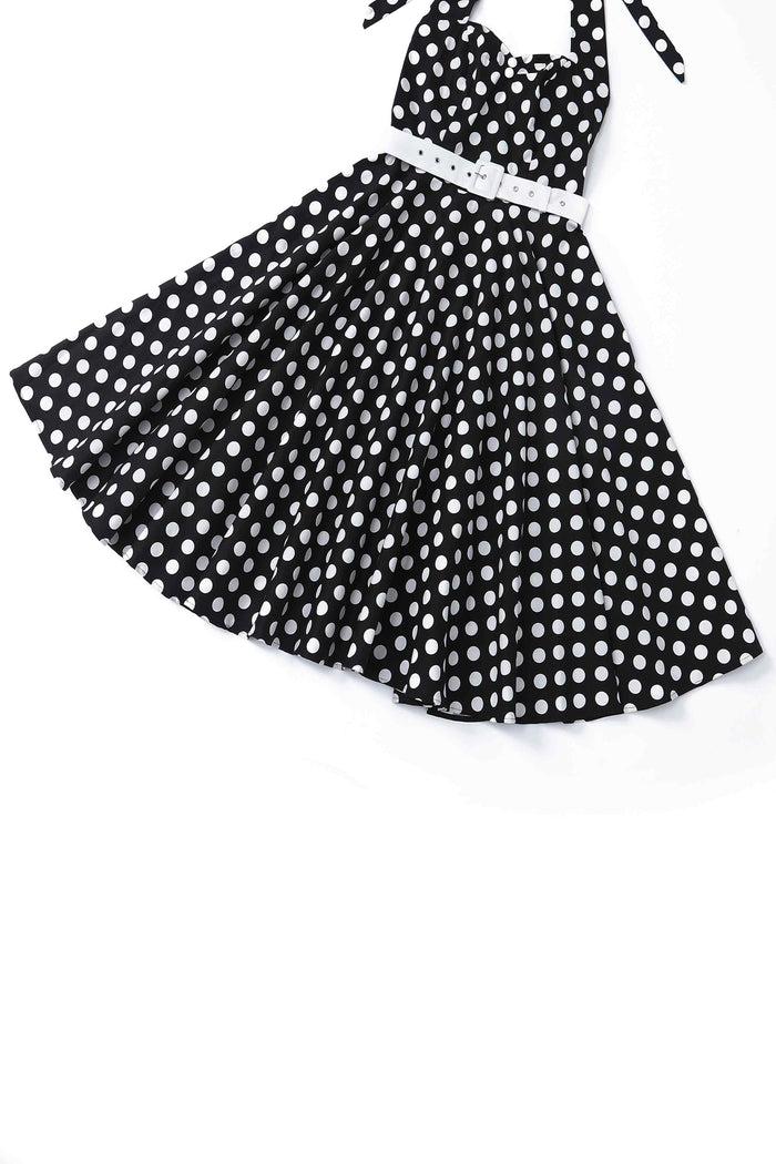 Dolly & Dotty Daisy Black Polka Dot Halter Dress