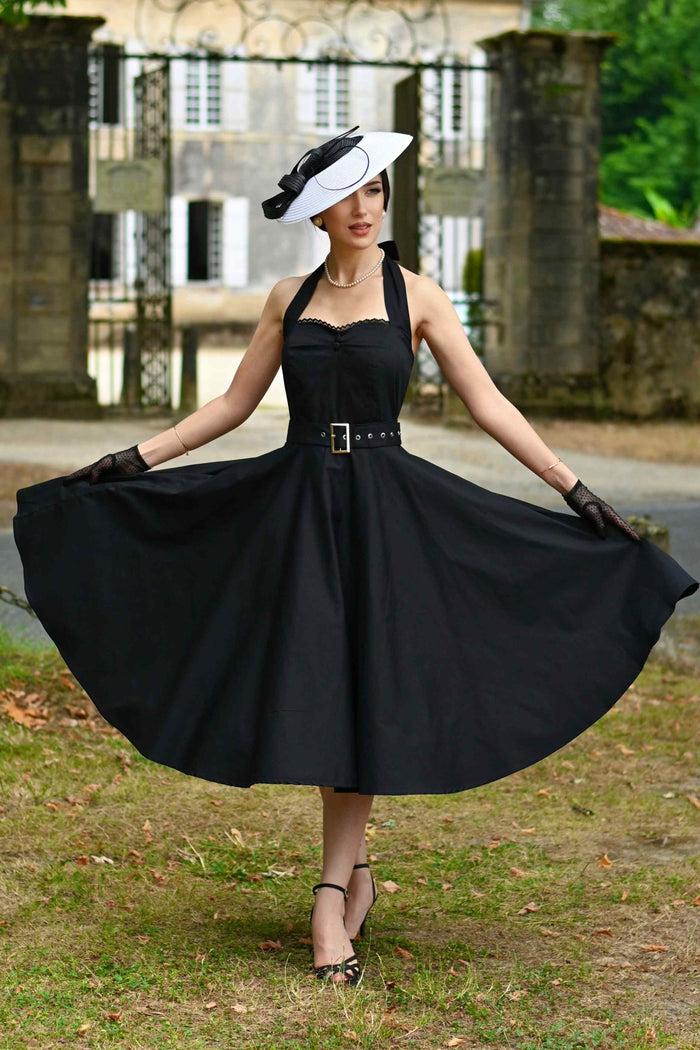 Dolly & Dotty Daisy Classic Black Halter Dress